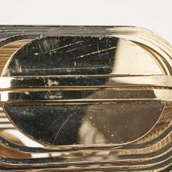 Pre Owned Jimmy Choo Gold Metal Cage Clutch