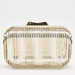 Jimmy Choo Gold Metal Cage Clutch