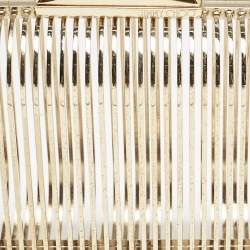 Pre Owned Jimmy Choo Gold Metal Cage Clutch