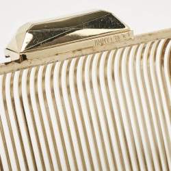 Pre Owned Jimmy Choo Gold Metal Cage Clutch