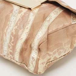 Jimmy Choo Beige/Cream Lizard and Snakeskin Carolina Chain Shoulder Bag