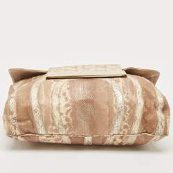 Jimmy Choo Beige/Cream Lizard and Snakeskin Carolina Chain Shoulder Bag