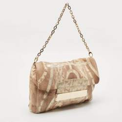 Jimmy Choo Beige/Cream Lizard and Snakeskin Carolina Chain Shoulder Bag