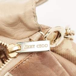 Jimmy Choo Beige/Cream Lizard and Snakeskin Carolina Chain Shoulder Bag