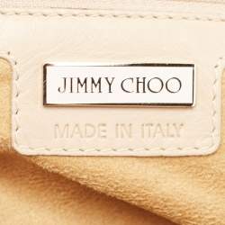Jimmy Choo Beige/Cream Lizard and Snakeskin Carolina Chain Shoulder Bag