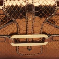 Jimmy Choo Bronze Python Tulita Wristlet Clutch