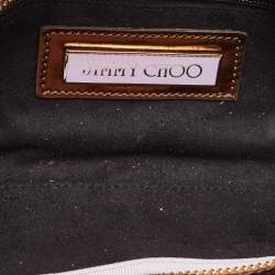 Jimmy Choo Bronze Python Tulita Wristlet Clutch