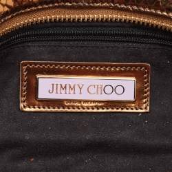 Jimmy Choo Bronze Python Tulita Wristlet Clutch