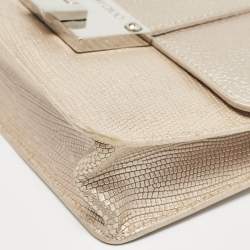 Jimmy Choo Metallic Beige Lizard Embossed Leather Rebel Crossbody Bag