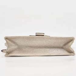 Jimmy Choo Metallic Beige Lizard Embossed Leather Rebel Crossbody Bag