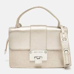 Jimmy Choo Metallic Beige Lizard Embossed Leather Rebel Crossbody Bag