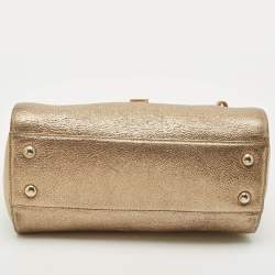 Jimmy Choo Gold Leather Small Rosalie Top Handle Bag
