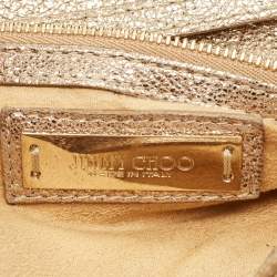 Jimmy Choo Gold Leather Small Rosalie Top Handle Bag