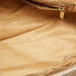 Jimmy Choo Gold Leather Small Rosalie Top Handle Bag