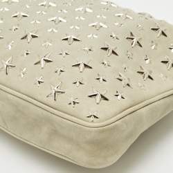 Jimmy Choo Grey Leather Star Studded Zulu Clutch