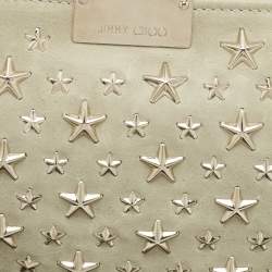 Jimmy Choo Grey Leather Star Studded Zulu Clutch