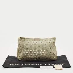 Jimmy Choo Grey Leather Star Studded Zulu Clutch