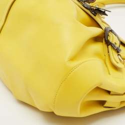 Jimmy Choo Yellow Leather Tulita Charm Shoulder Bag