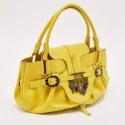 Jimmy Choo Yellow Leather Tulita Charm Shoulder Bag