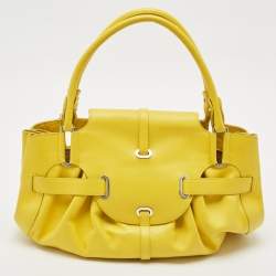 Jimmy Choo Yellow Leather Tulita Charm Shoulder Bag