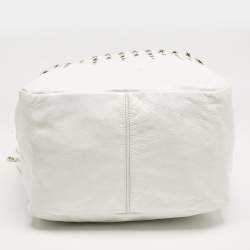 Jimmy Choo White Leather Dessy Satchel