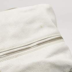 Jimmy Choo White Leather Dessy Satchel