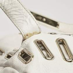 Jimmy Choo White Leather Dessy Satchel