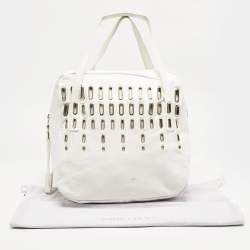Jimmy Choo White Leather Dessy Satchel