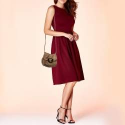 Jimmy Choo Light Brown Suede Mini Flap Crossbody Bag