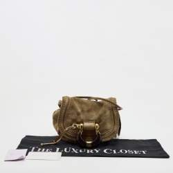 Jimmy Choo Light Brown Suede Mini Flap Crossbody Bag