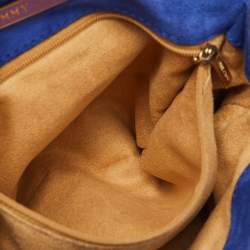 Jimmy Choo Blue Suede Flap Crossbody Bag