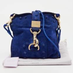 Jimmy Choo Blue Suede Flap Crossbody Bag