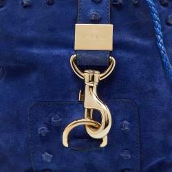 Jimmy Choo Blue Suede Flap Crossbody Bag