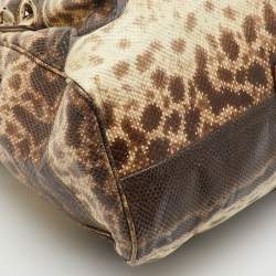 Jimmy Choo Brown/Cream Water Snake Leather Ramona Shoulder Bag