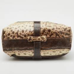 Jimmy Choo Brown/Cream Water Snake Leather Ramona Shoulder Bag