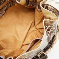 Jimmy Choo Brown/Cream Water Snake Leather Ramona Shoulder Bag
