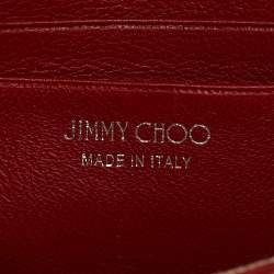 Jimmy Choo Red Canvas and Leather Finley Logo Crossbody Bag