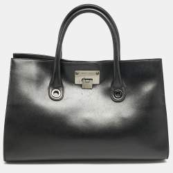 Jimmy Choo Black Leather Riley Tote