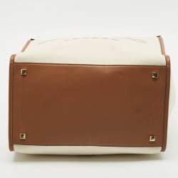 Jimmy Choo Tan/natural Canvas Varenne Tote
