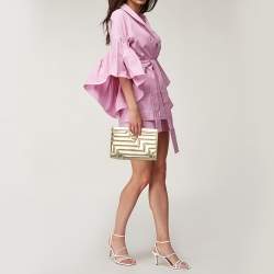 Jimmy Choo Gold Quilted Leather Avenue Clutch