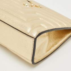 Jimmy Choo Gold Quilted Leather Avenue Clutch