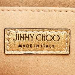 Jimmy Choo Gold Quilted Leather Avenue Clutch