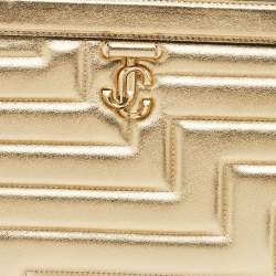Jimmy Choo Gold Quilted Leather Avenue Clutch