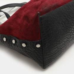 Jimmy Choo Burgundy Leather and Suede Twist Tote