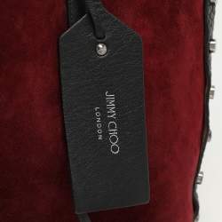 Jimmy Choo Burgundy Leather and Suede Twist Tote