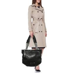 Jimmy Choo Black Pebbled Leather Large Nica Tote
