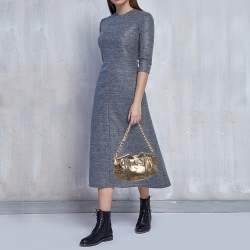 Jimmy Choo Gold Python Chain Frame Clutch