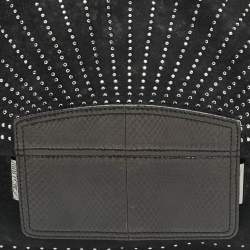 Pre Owned Jimmy Choo Black Suede and Snakeskin Studded Carolina Chain Shoulder Bag