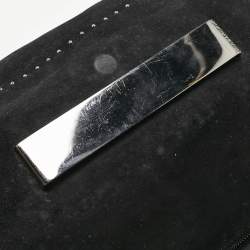 Pre Owned Jimmy Choo Black Suede and Snakeskin Studded Carolina Chain Shoulder Bag