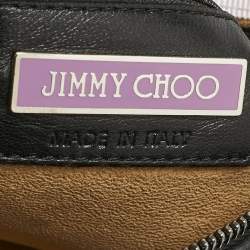 Pre Owned Jimmy Choo Black Suede and Snakeskin Studded Carolina Chain Shoulder Bag